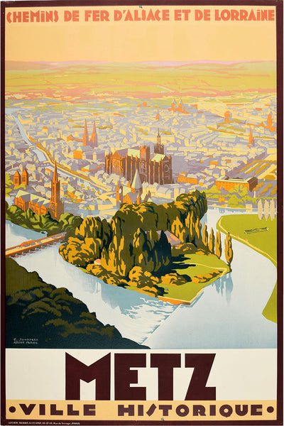 Metz, Ville d'Art et Histoire. 1920s French Rail Travel Poster