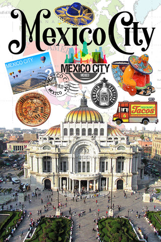 Mexico City Retro Poster