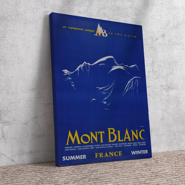 Mont Blanc France Summer amd Winter Vintage Poster Canvas