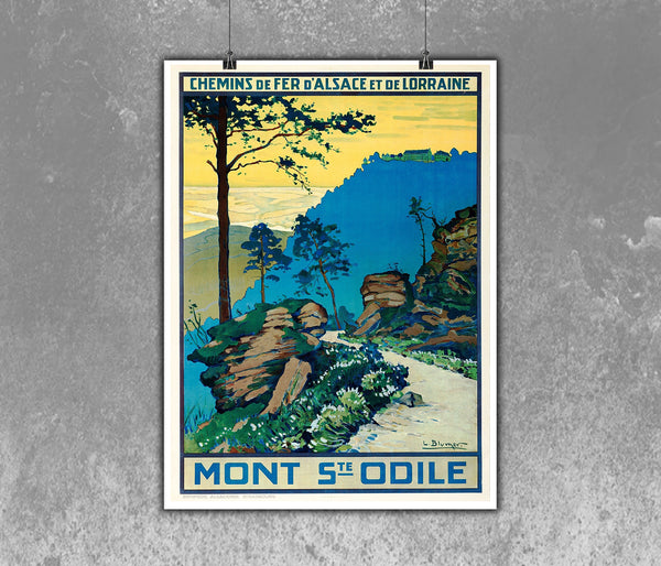 Mont Ste Odile Poster Rare Vintage Travel Poster by Blumer