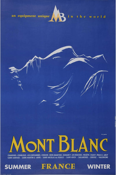 Mont Blanc France Summer amd Winter Vintage Poster