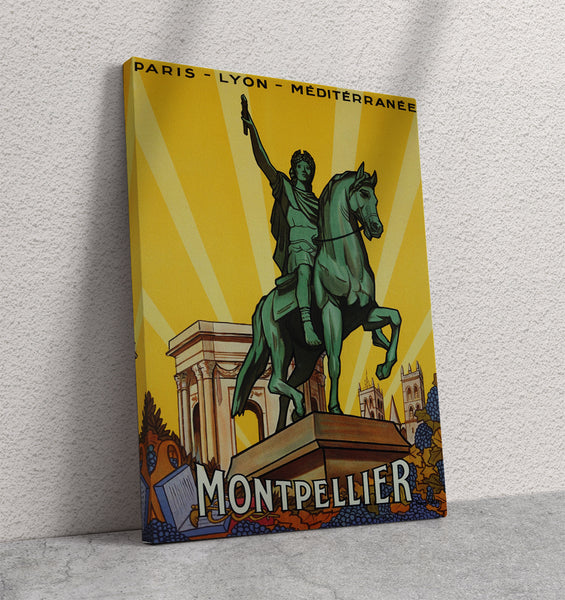 Montpellier, Statue of Louis XIV  Vintage Poster by PLM