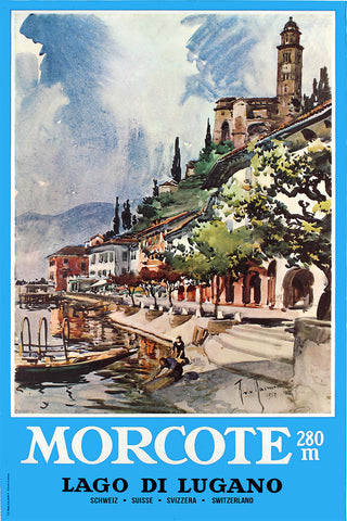 Morcote, Lago di Lugano  Vintage Poster by Aldo RAIMONDI 1952