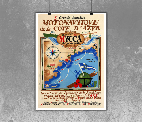 3eme Grand Semaine Motonatique da la Cote D'Azur 1933 Poster