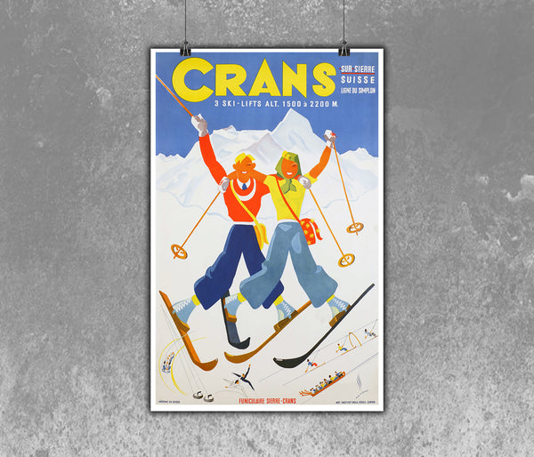 Crans, Swiss Travel Poster by Peikert 1939