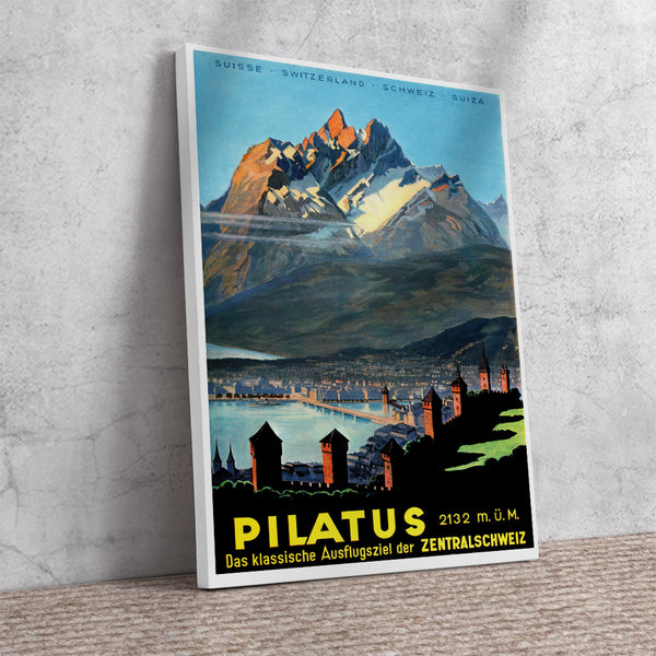 Pilatus 2132 m. Das Klassische Austlugsziel der ZentralSchweiz- Vintage Travel Poster