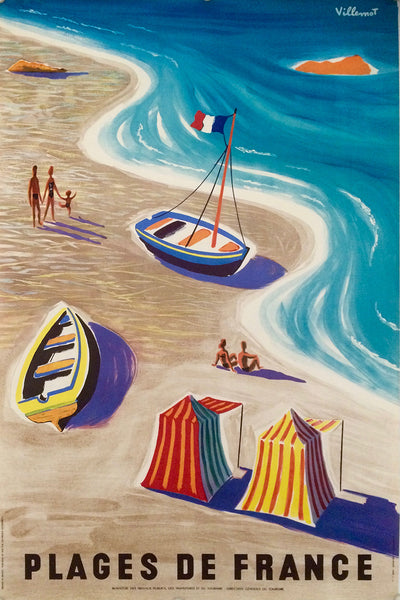 Plages de France  Vintage Travel Poster by Villemot