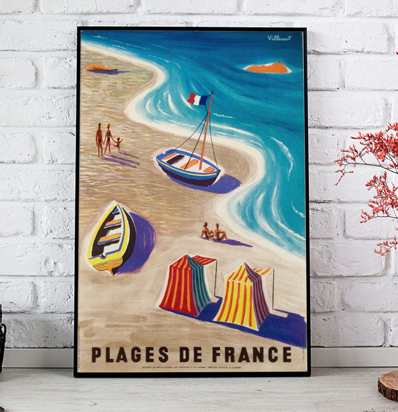 Plages de France Vintage Travel Poster by Villemot