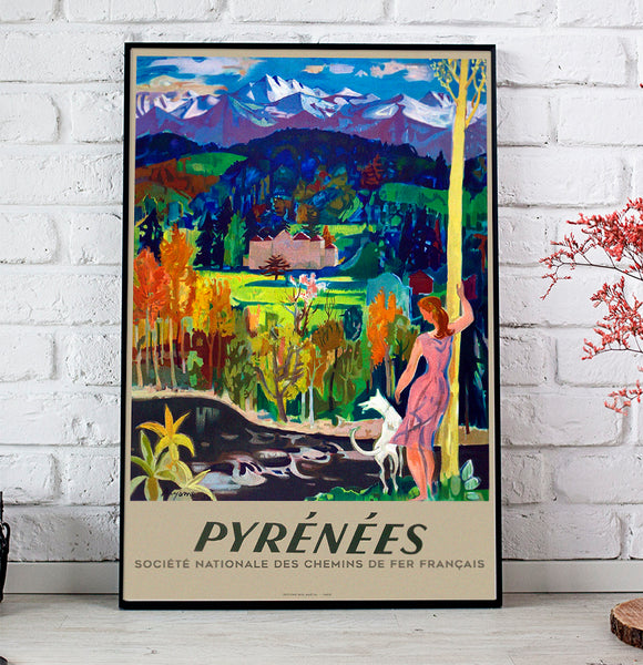 Pyrenees  Vintage Travel Poster