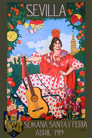 Sevilla  Festival Poster-Semana Santa Y Feria Abril 1919