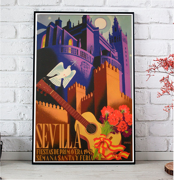 Sevilla Festival Poster-Semana Santa Y Feria de Abril 1942 by Juan Miguel Sanchez