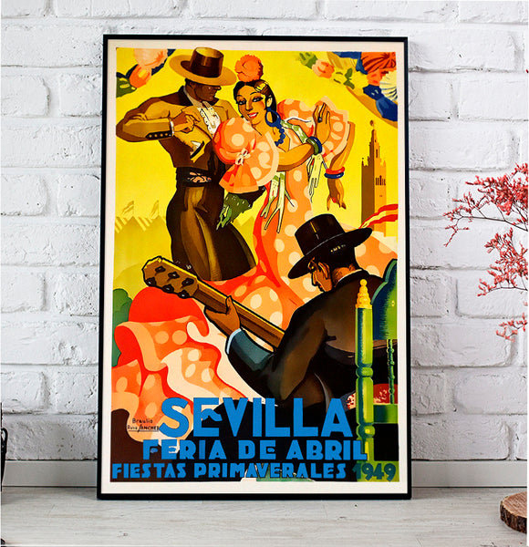 Sevilla Festival Poster Feria de Abril 1949  by Braulio Ruiz Sanchez