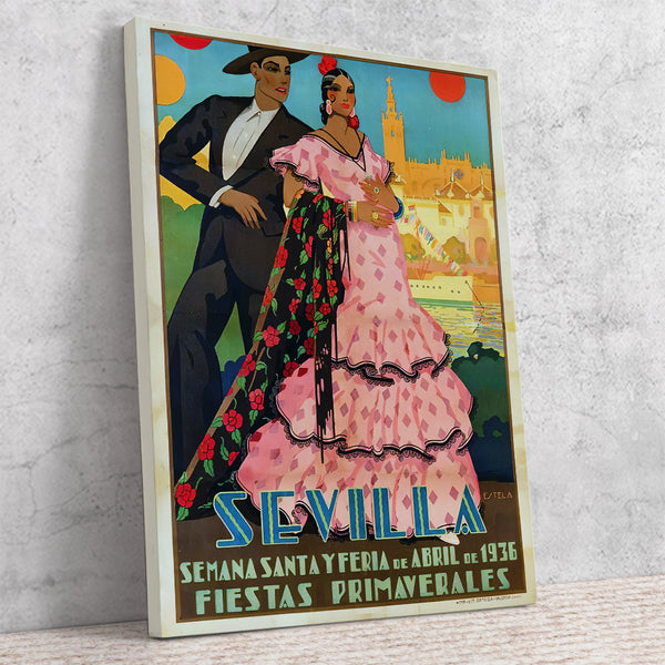 Sevilla Feria de Abril 1936 Vintage Festival Poster by Estela Anton