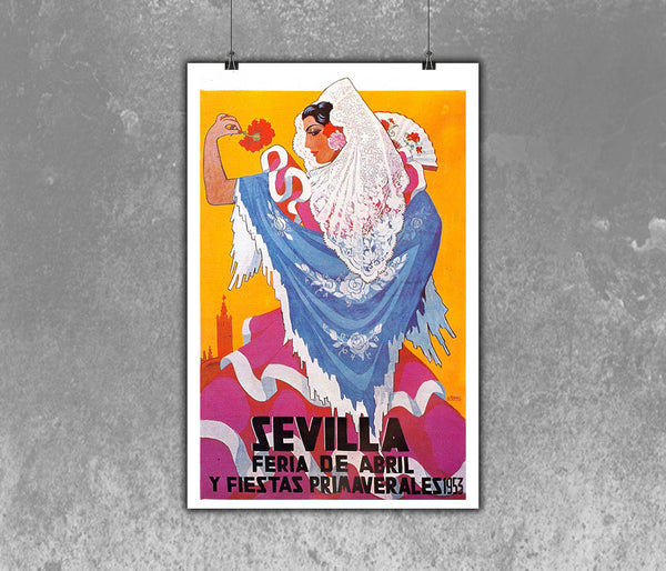 Feria de Sevilla 1953 Poster by J. Ramos Remastered