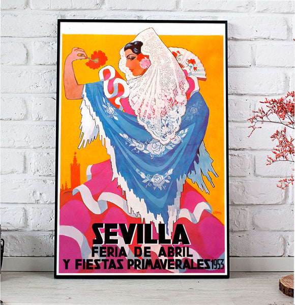 Feria de Sevilla 1953 Poster by J. Ramos Remastered