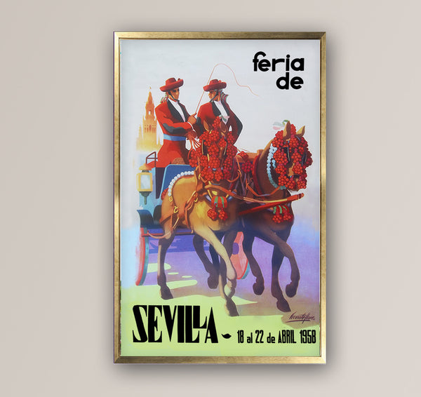 Sevilla Festival Poster Feria de Abril 1958 by Vicente Flores Navarro