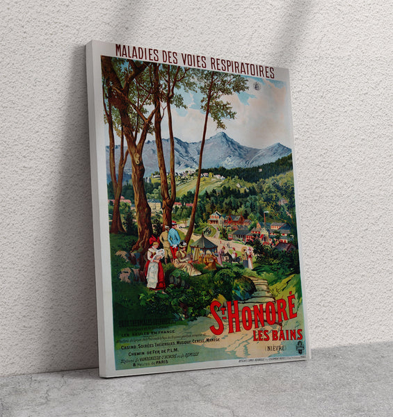 St. Honore Les Bains (Nievre)  Vintage Travel Poster Canvas 