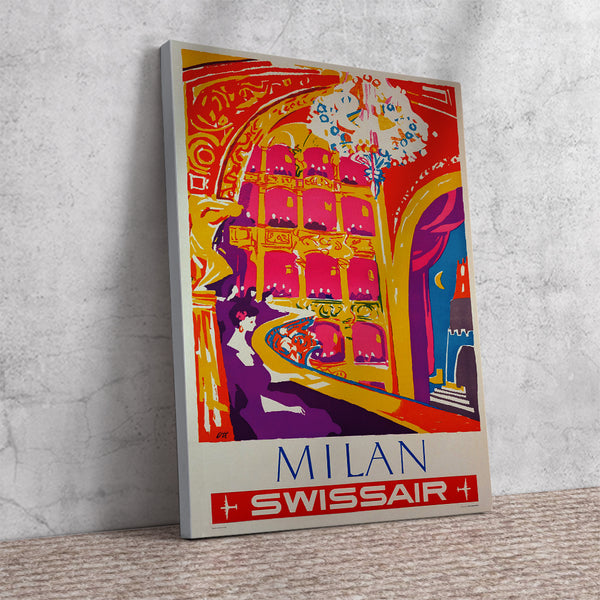 Milan, Swissair Travel Poster 1950s by Henri OTT