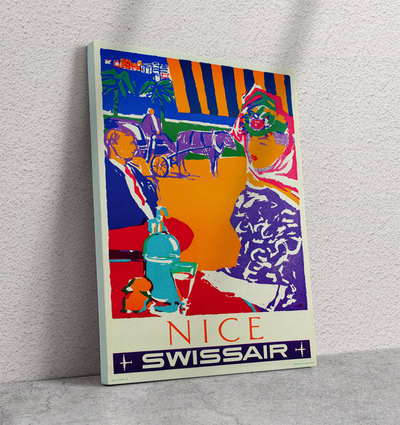 Swissair, Nice Vintage Travel Poster 1951 Canvas