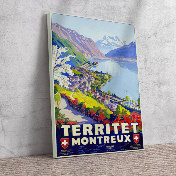 Territet, Montreux Swiss Vintage Travel Poster