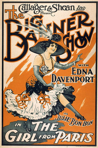 The Big Banner Show Poster  Vintage Entertainment Poster 1910