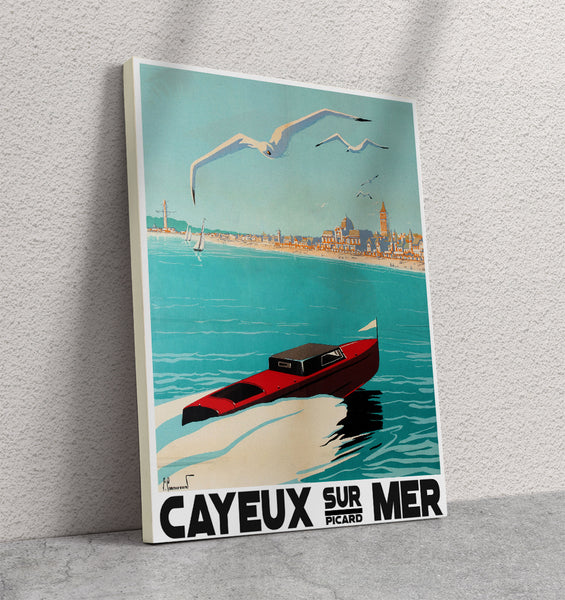 Cayeux sur Mer. Vintage French Travel Poster Canvas