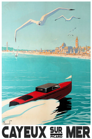 Cayeux sur Mer. Vintage French Travel Poster