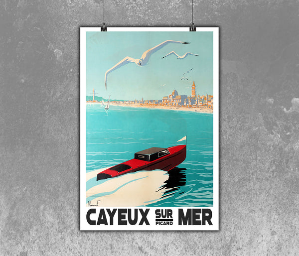 Cayeux sur Mer. Vintage French Travel Poster