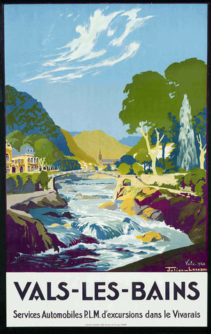 Vals Les Bains PLM Railways Vintage Poster France- 1930