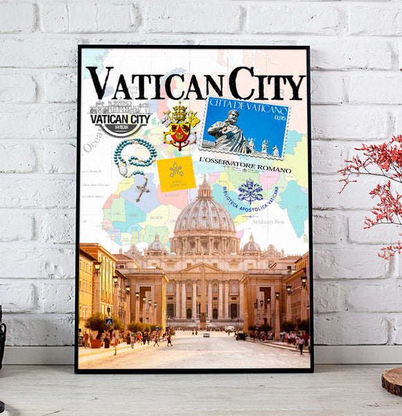 Vatican City Retro Poster