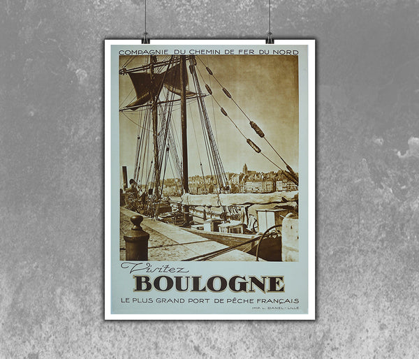 Boulogne Vintage French Travel Poster