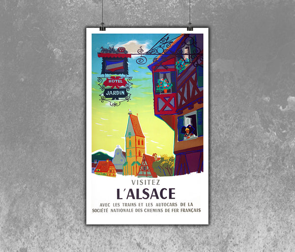 Visitez L'Alsace French Vintage Poster