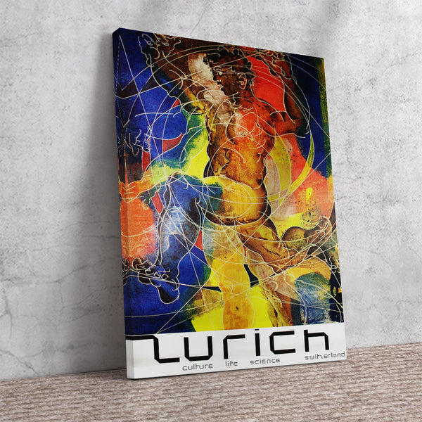 Zurich Culture Life Science Vintage Poster Switzerland Canvas