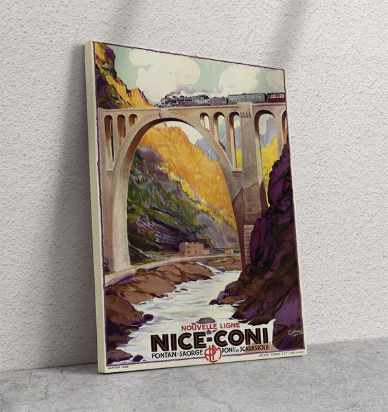 Nice-Coni.Nouvelle ligne PLM Railroad Advertising Canvas Poster