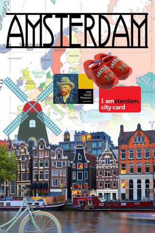 Amsterdam Retro Poster. @CitiesWeLove.Store