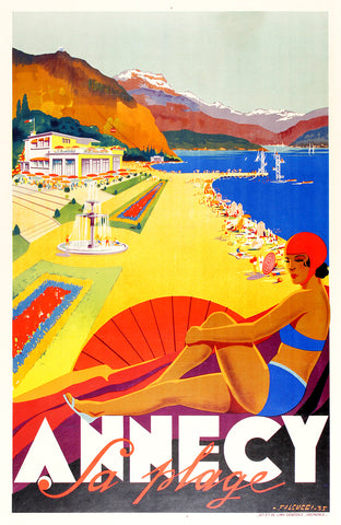 Annecy La Plage, France Vintage Poster