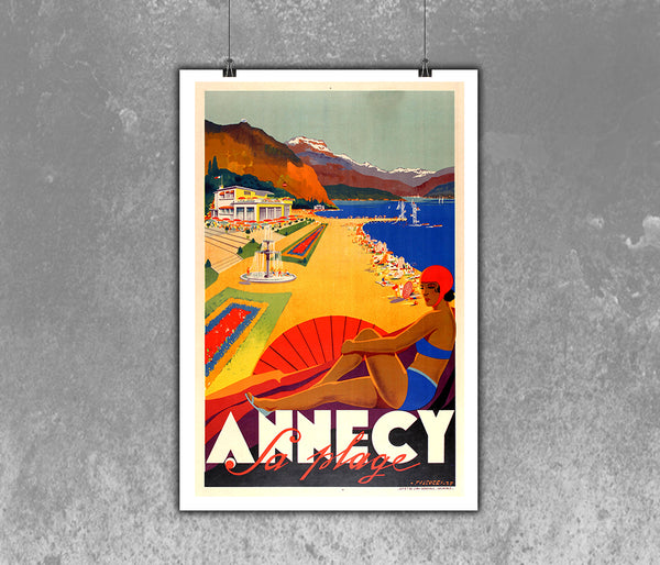 Annecy La Plage, France Vintage Poster