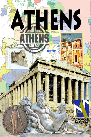 Athens Retro Poster @citieswelove.store