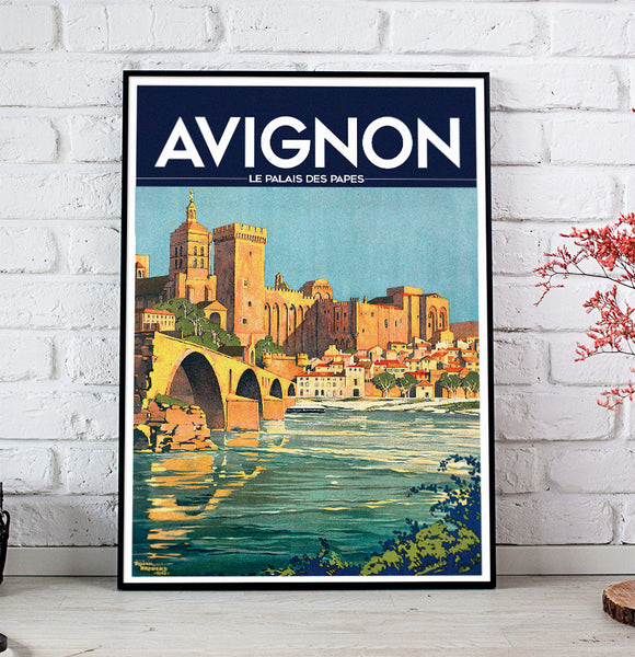 Avignon Vintage Travel Poster "Palais des Papes" 