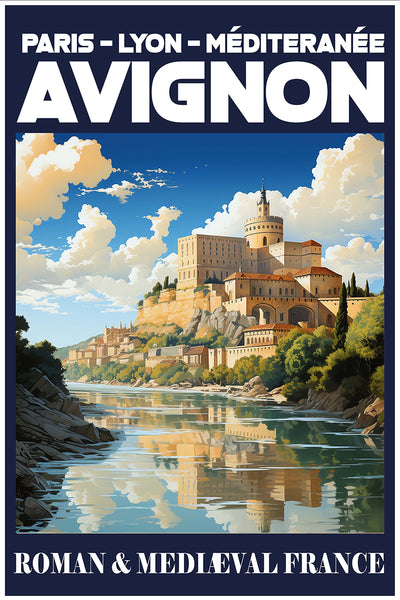 Avignon Vintage Travel Poster "Paris-Lyon-Mediterranea"