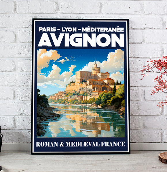 Avignon Vintage Travel Poster "Paris-Lyon-Mediterranea"