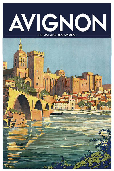 Avignon Vintage Travel Poster "Palais des Papes" 