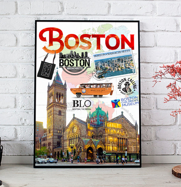 Boston  Retro Poster