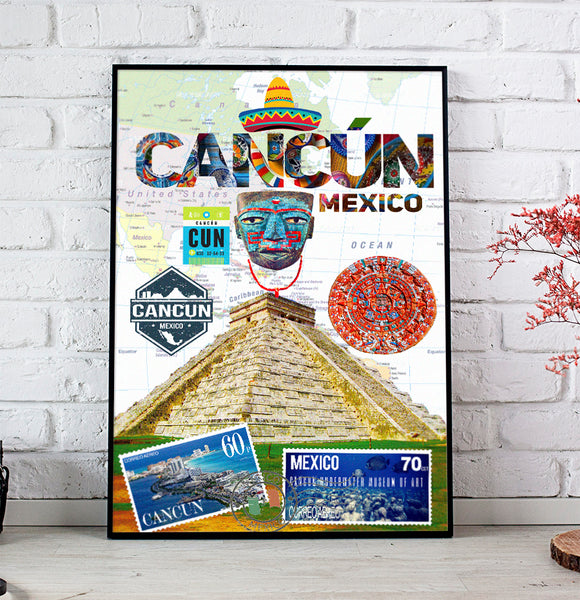 Cancun Retro Poster