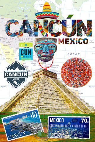 Cancun Retro Poster