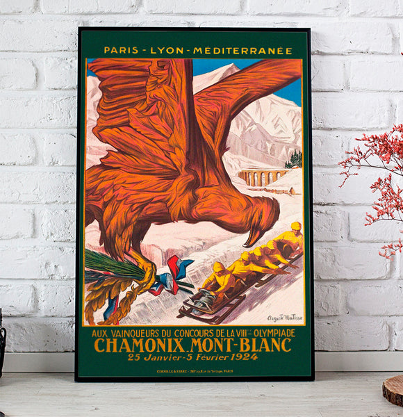 Chamonix Mont Blanc 1924 Vintage French Travel Poster