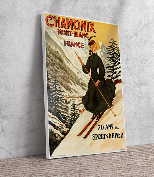 Chamonix, Mont Blanc.70 Ans de Sports D'hiver. Winter Sport Poster