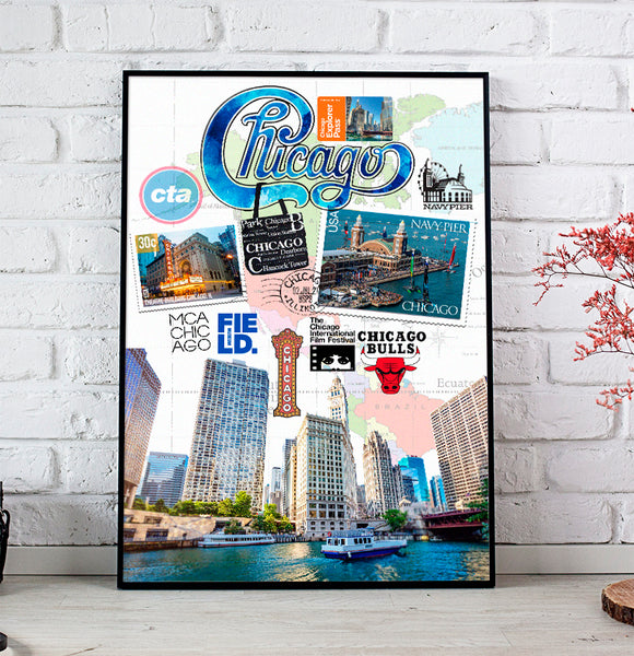 Chicago Retro Poster 