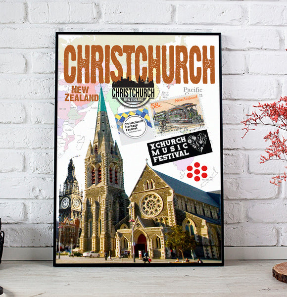 Christchurch Retro Poster