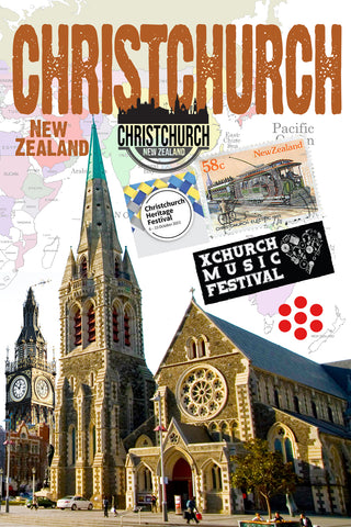 Christchurch Retro Poster